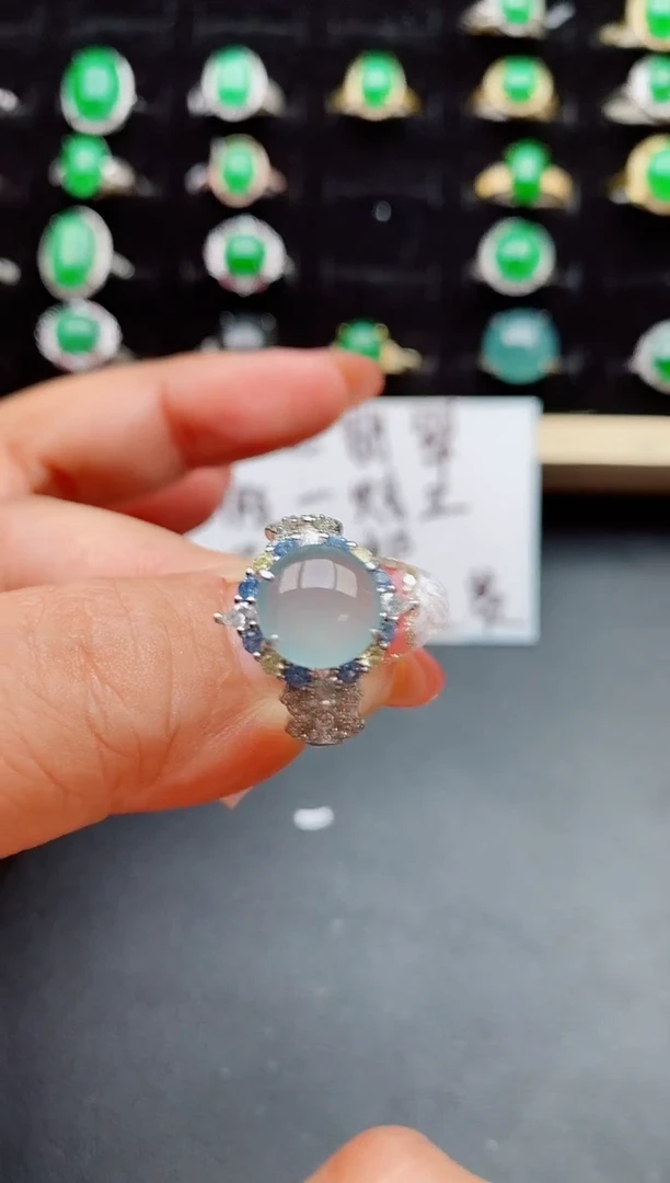 【闪购商品】翡翠戒指银S925镶嵌508080