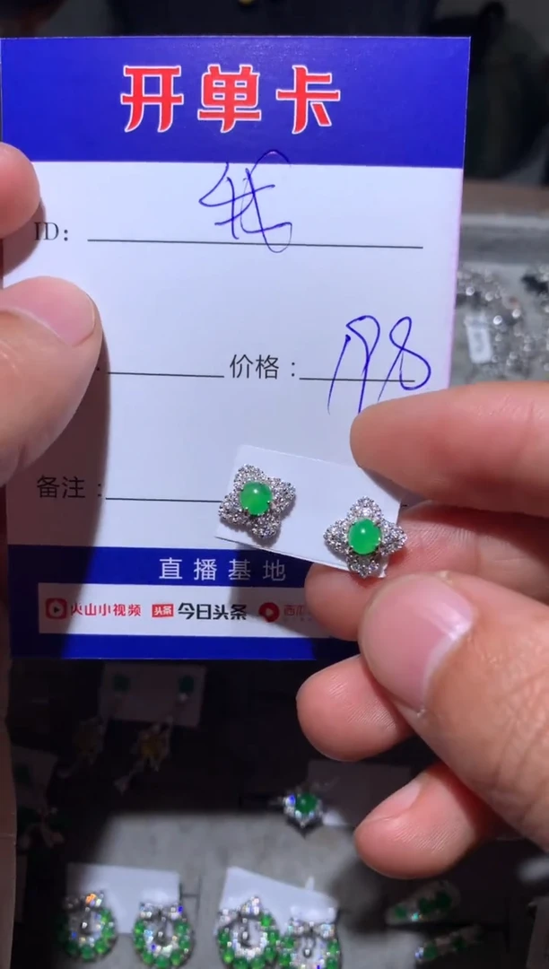 【闪购商品】翡翠耳饰银S925镶嵌 我不想去上学