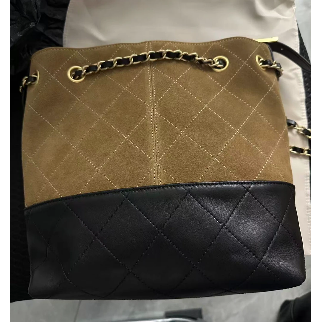 2025新款真皮女包8266棕配黑小8266