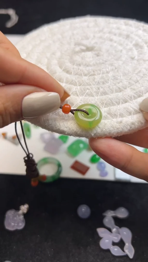 未镶嵌定制翡翠今*4800+480黄加绿扣子-xsz028