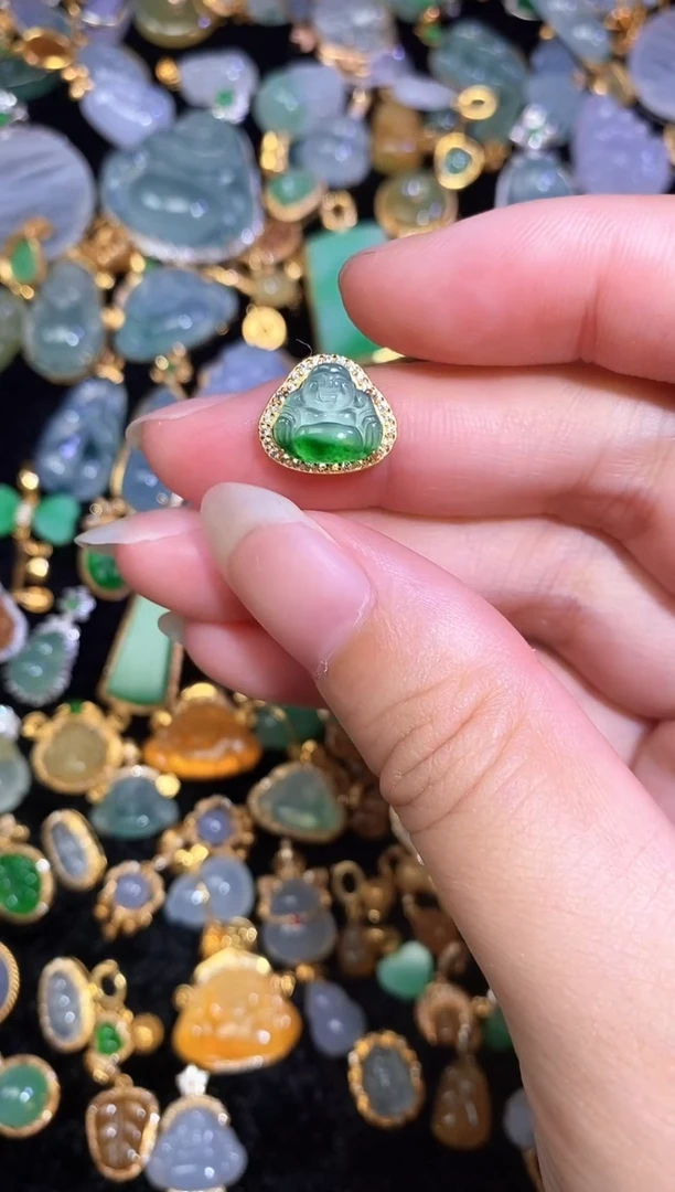 颈饰银S925镶嵌翡翠天然a货翡翠