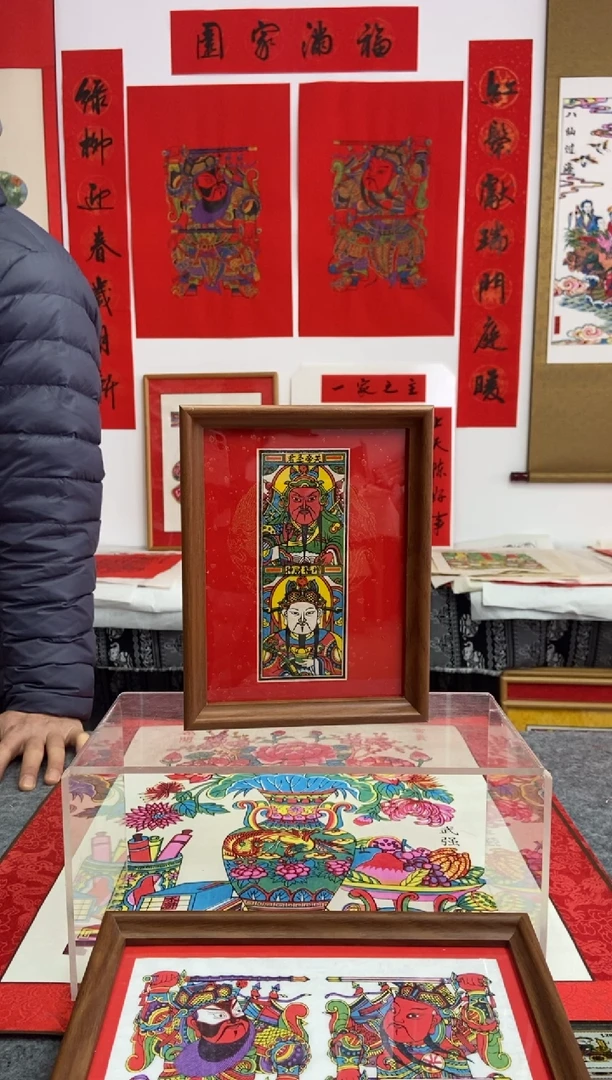 上关下财五色摆台手工制作精品
