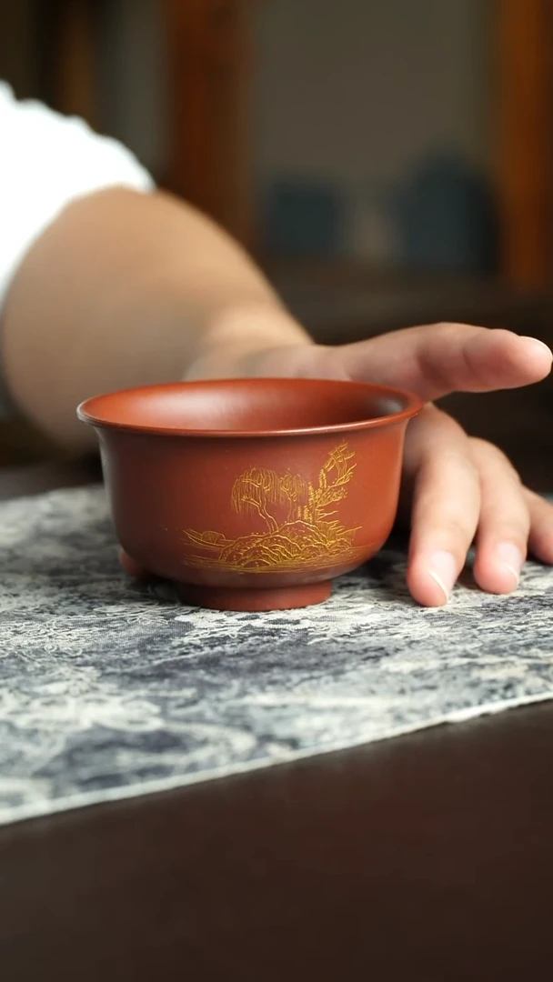茶杯紫砂34号宜兴紫砂原矿作品