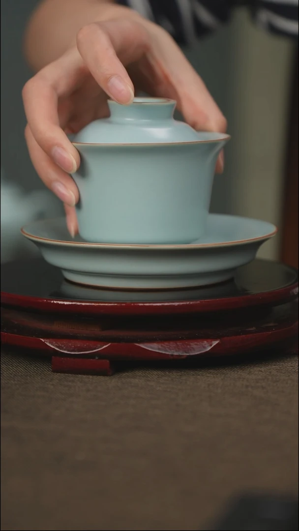 全品 马蹄盖碗 带底款
