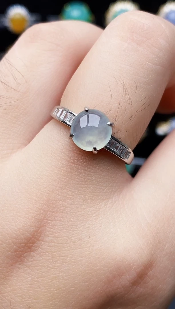 银S925镶嵌戒指翡翠1017