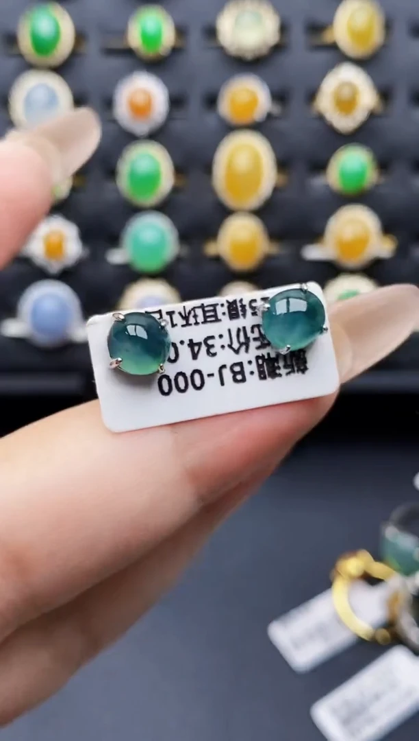 银S925镶嵌戒指翡翠4914