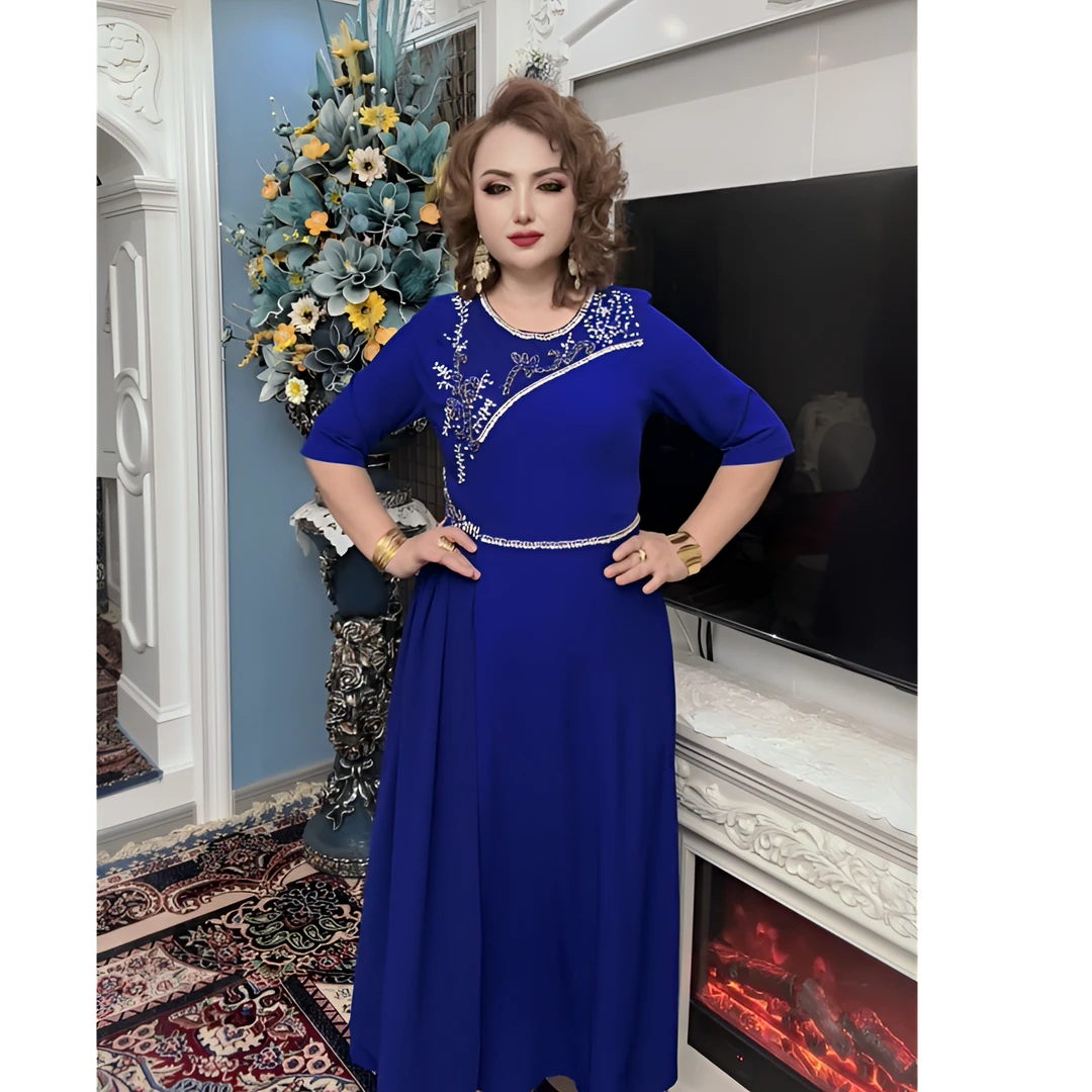 巴布娜贝贝欧式显瘦亮片连衣裙((9110