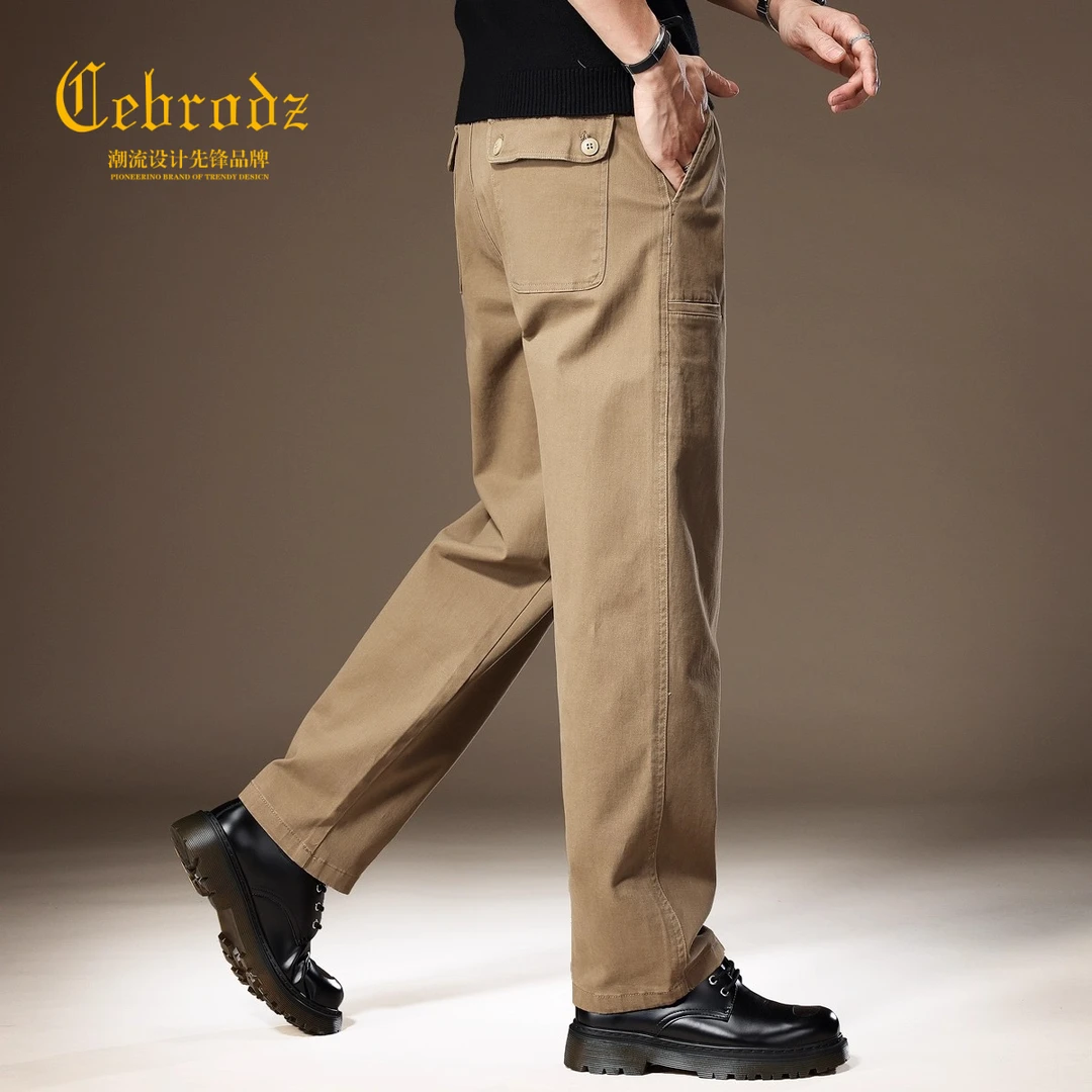 法国Cebrodz秋新款直筒工装休闲裤男潮牌宽松透气新款锥形长裤