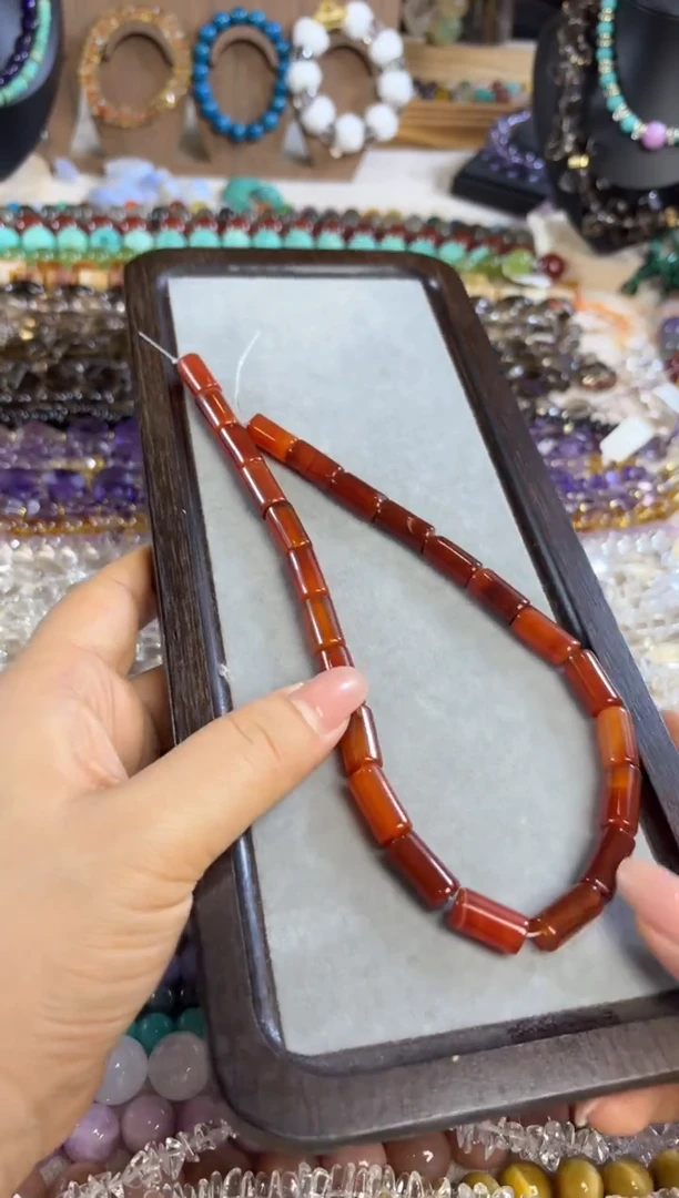 未镶嵌玛瑙/玉髓珠宝半成品红玛瑙管管