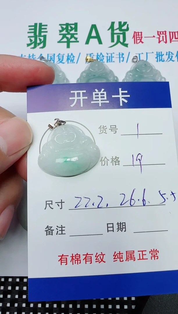 吊坠(赠链)银S925镶嵌翡翠1