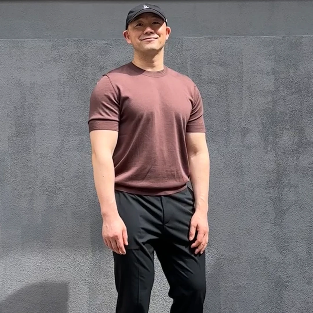 夏季薄款天丝针织T恤合身凉爽透气舒适老钱风休闲短袖圆领上衣