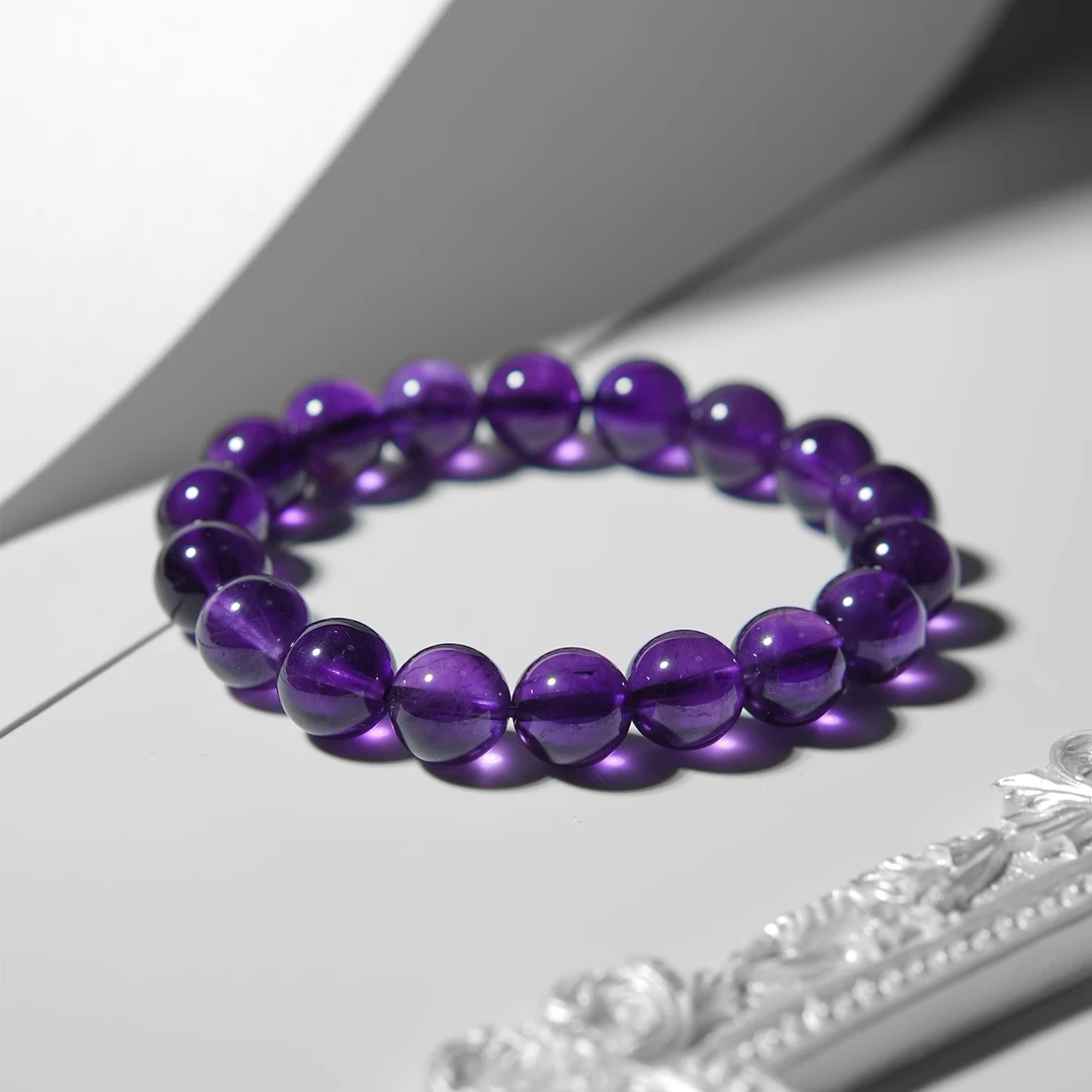 天然乌拉圭紫水晶手串紫罗兰紫晶男女手链薰衣草礼品多样性发其一