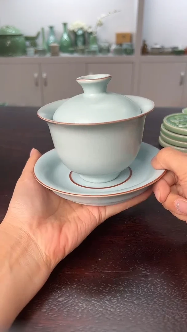 龙泉云间青瓷小米茶器