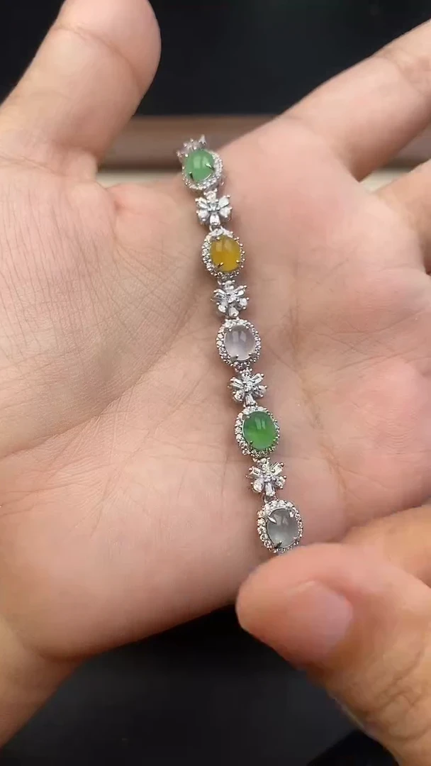 银S925镶嵌定制翡翠68585