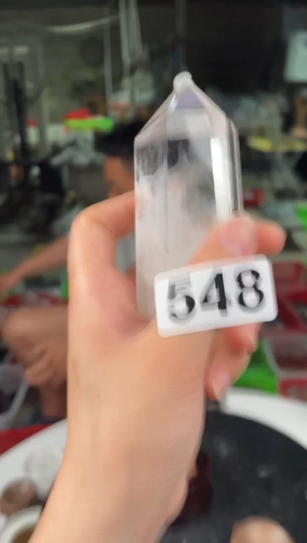 未镶嵌紫晶大型摆件（非配饰）白水晶柱子548 194克