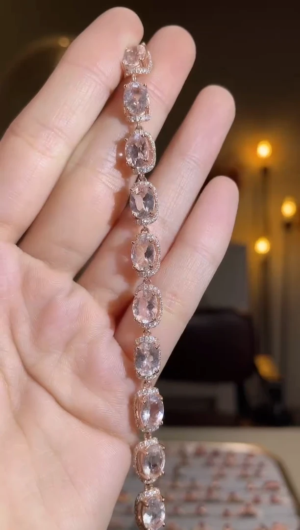 银S925镶嵌绿柱石手链手链