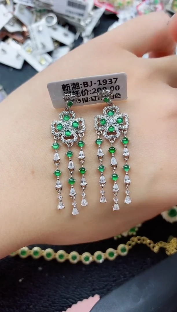 银S925镶嵌戒指翡翠1