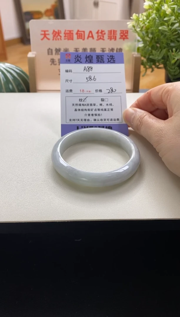 未镶嵌手镯翡翠圈口58.7编码a88