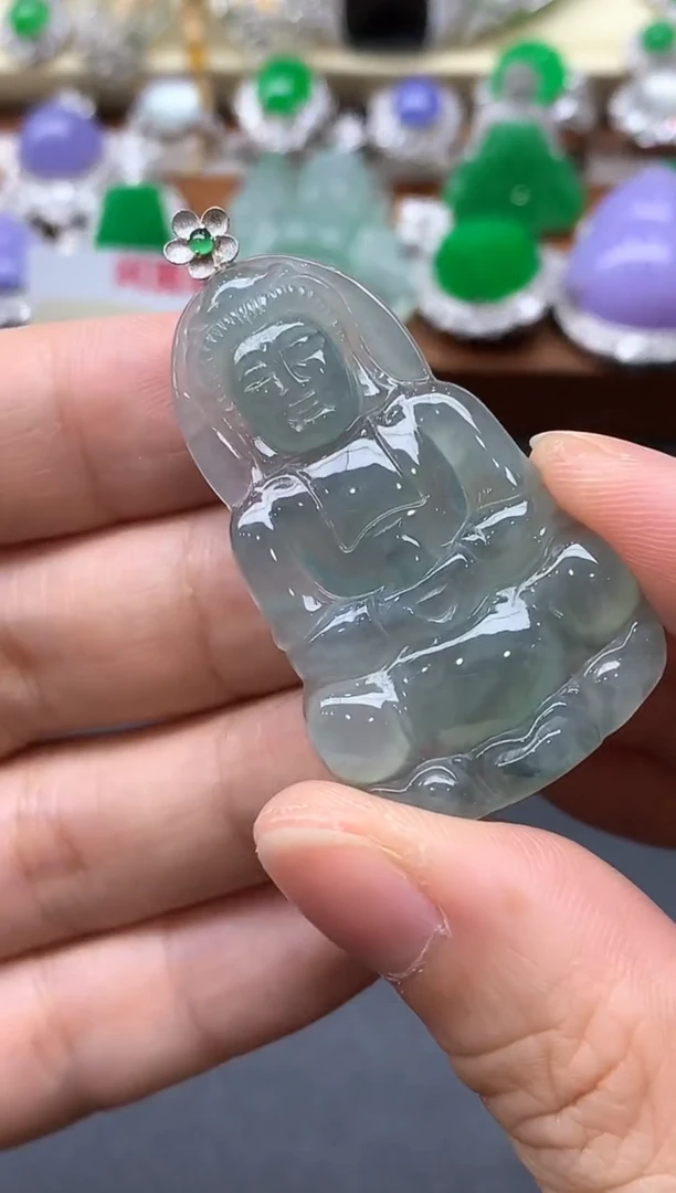 颈饰18K金镶嵌翡翠338-中国好珍宝