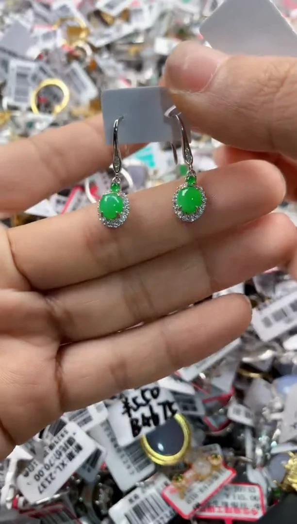 银S925镶嵌戒指翡翠7777    5