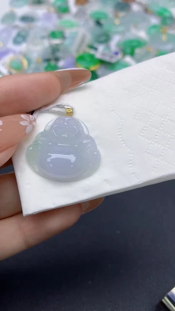 颈饰18K金镶嵌翡翠天然缅甸a货翡翠百元以上9元证书费自理