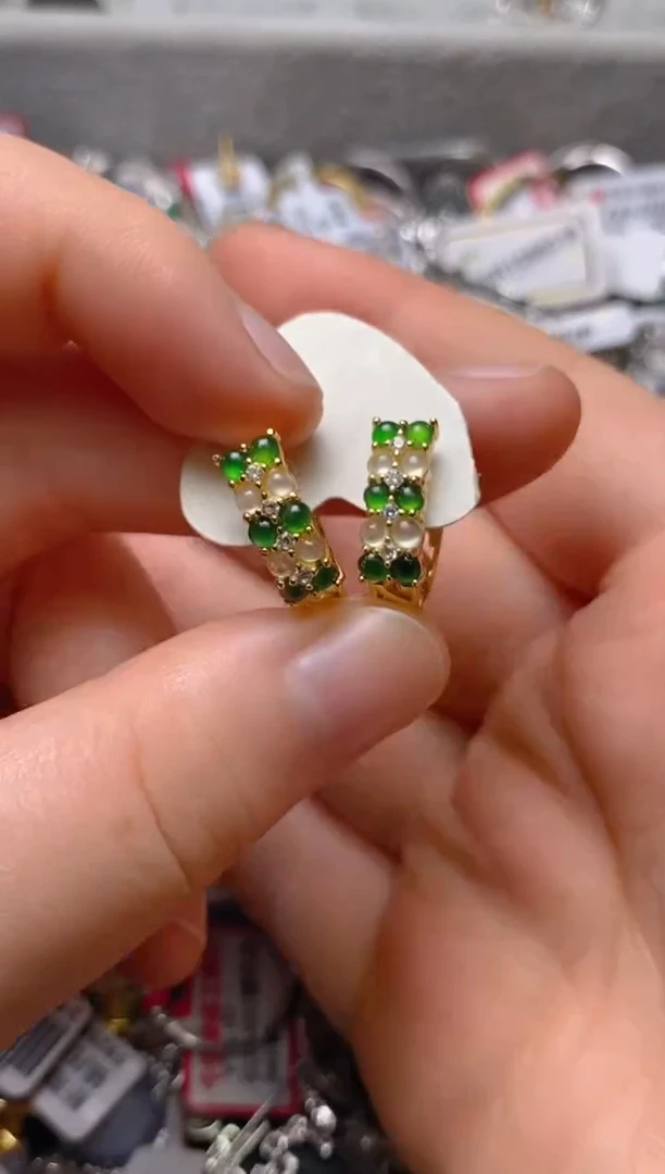 银S925镶嵌戒指翡翠百内无证书