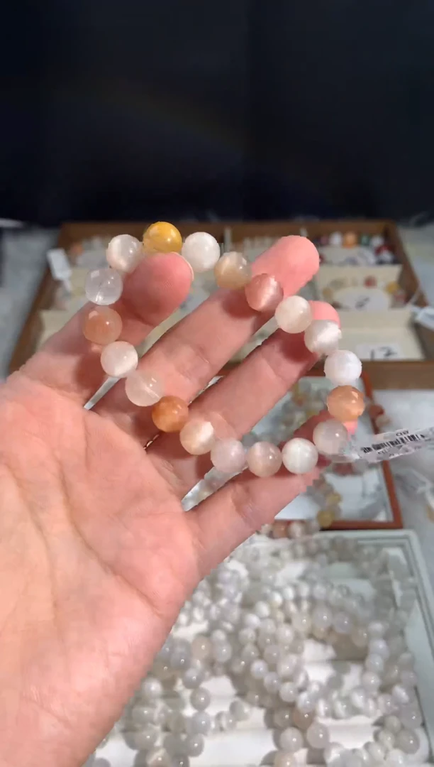 银S925镶嵌手链烟晶12号链接 卡9咪