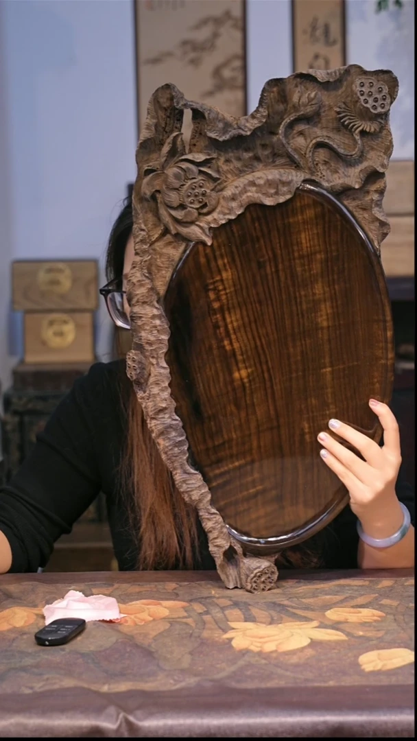 金丝楠长59 宽30 厚4 金丝楠阴沉料异形茶盘 4