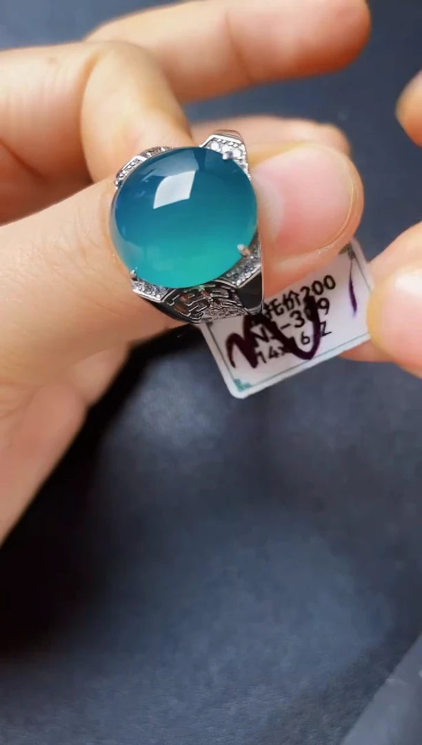 银S925镶嵌戒指翡翠22222222