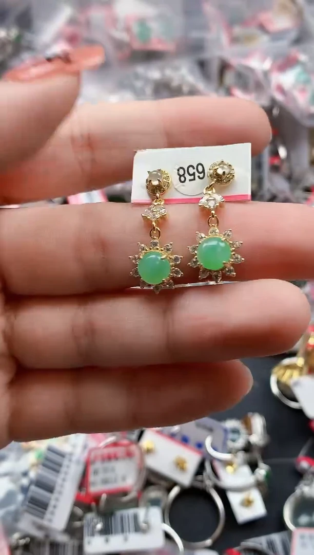 银S925镶嵌戒指翡翠天然A货缅甸翡翠