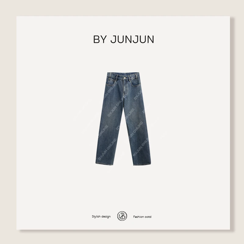 ByJunjun【大哥大】 无侧缝显瘦裤型后腰立裁牛仔裤