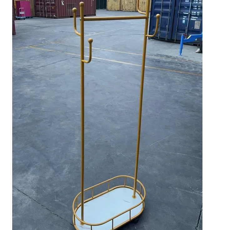 衣架落地卧室挂衣架可移动带轮家用客厅网红衣帽架落地家用衣帽架