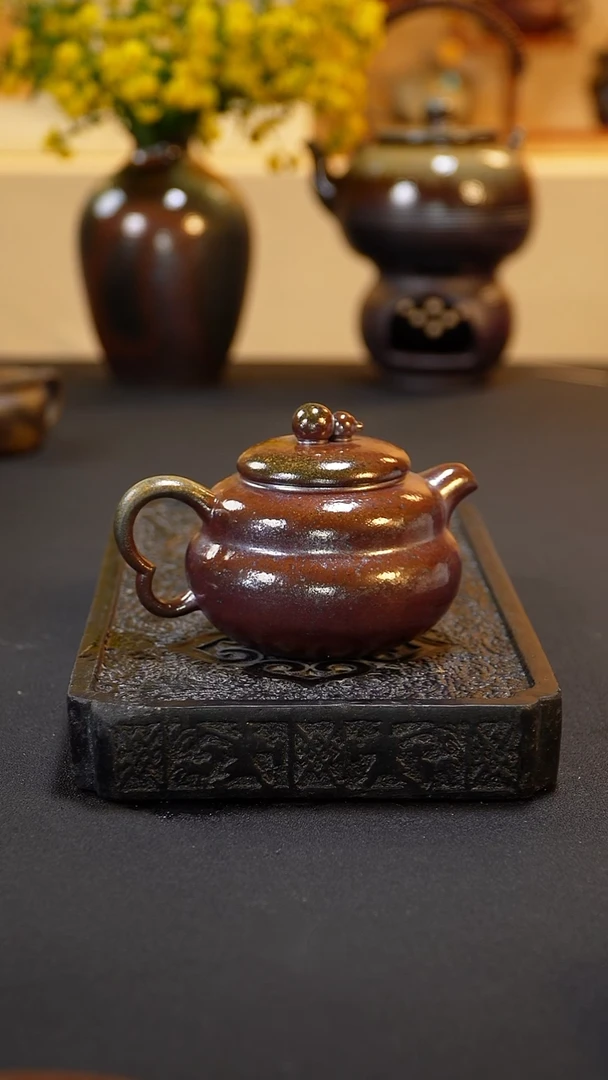 茶壶紫砂纯自然柴烧