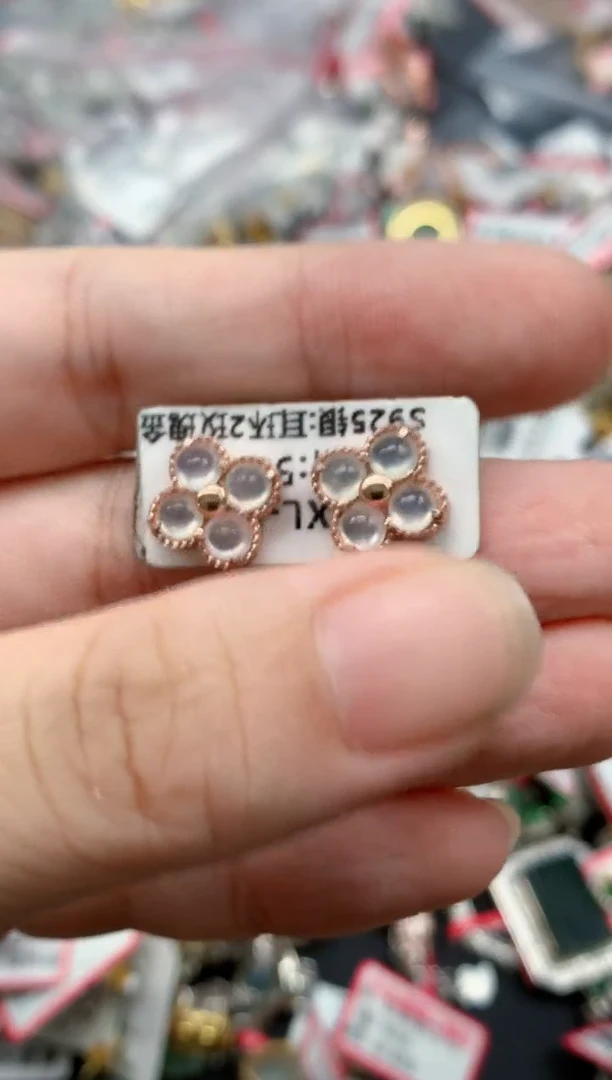 翡翠戒指银S925镶嵌天然缅甸翡翠