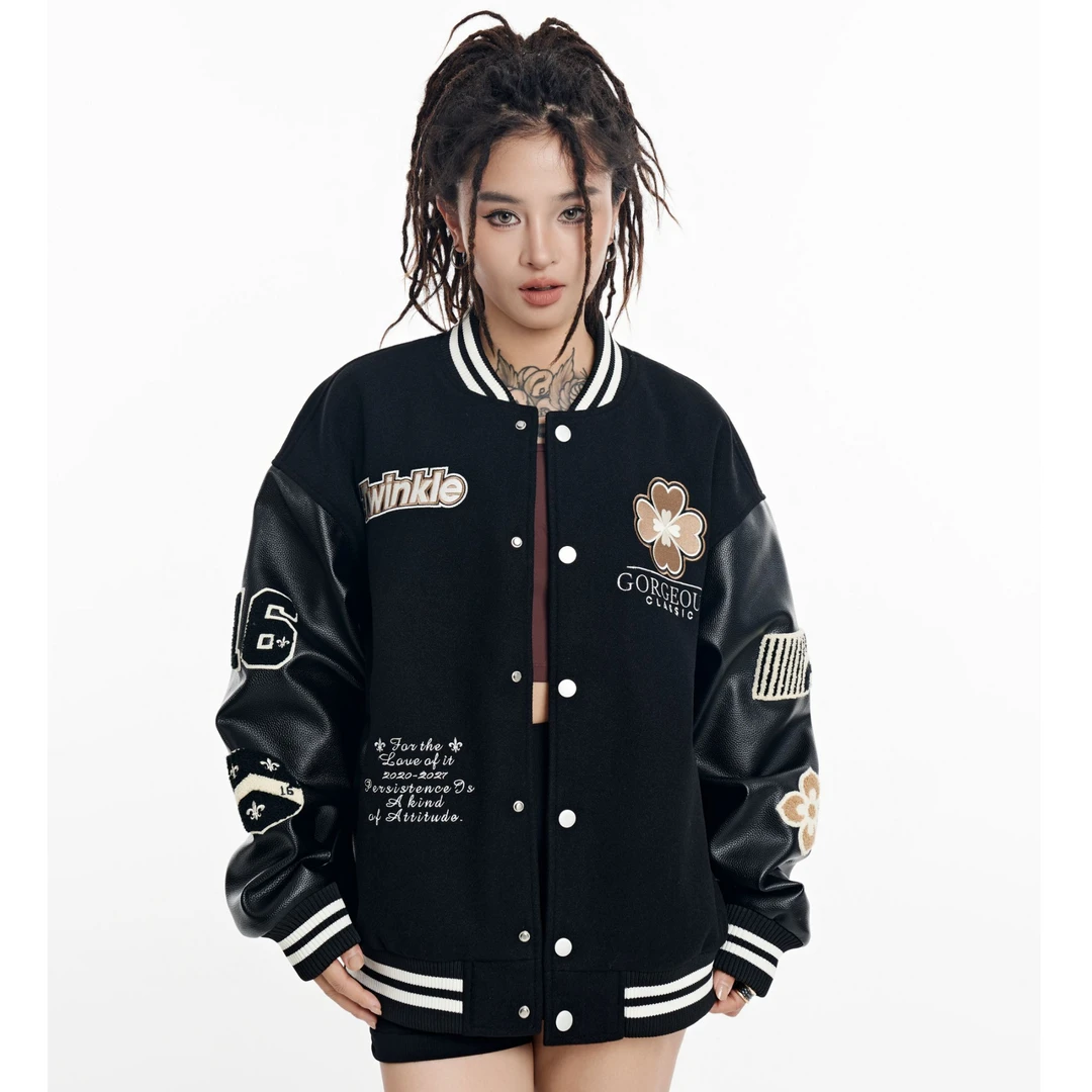 HSNH【万针刺绣棒球服】秋新款美式男女同款时尚高街休闲棒球服