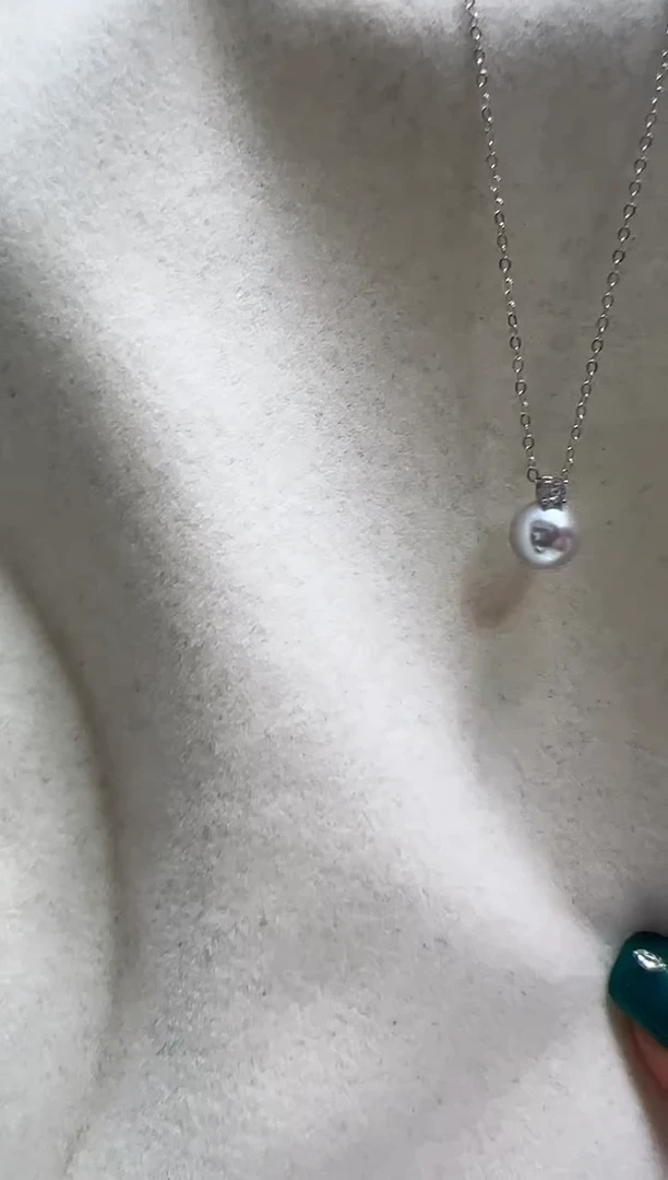 银S925镶嵌海水珍珠DA xc124 吊坠 7-8