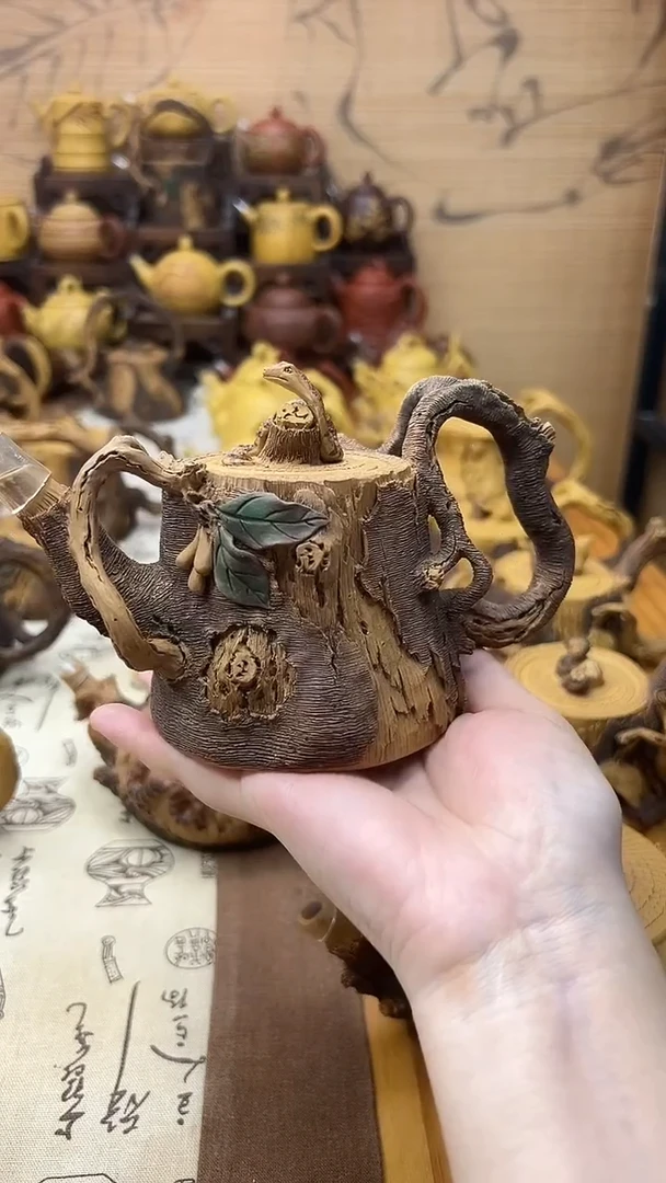 紫砂壶枯木逢春蛇壶