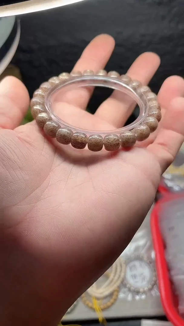 星月菩提手串海南星月菩提《A04》9X8粉冰