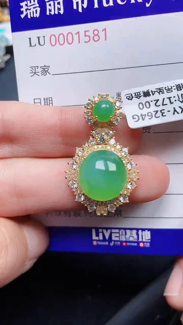 颈饰银S925镶嵌翡翠1581