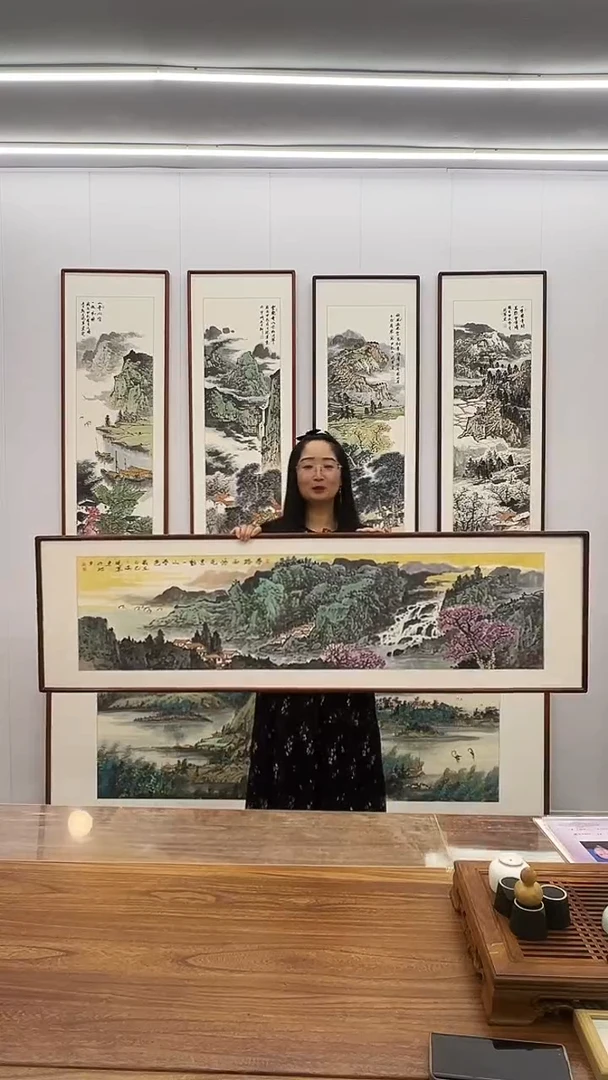 国画张现军 160*45  春路雨天花  山水