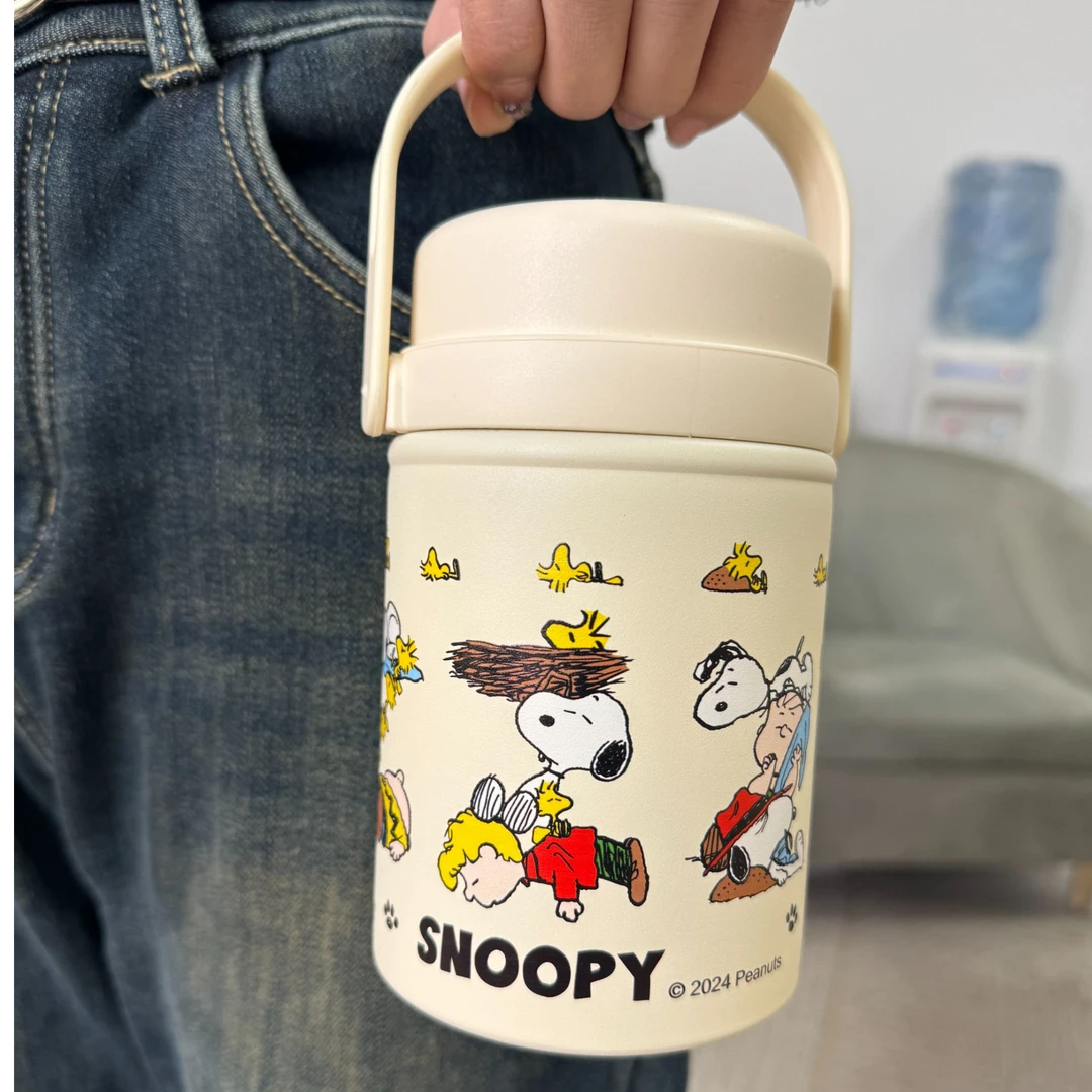 史努比焖烧杯带盖勺焖粥焖银耳羹316不锈钢上班族学生便携保温盒