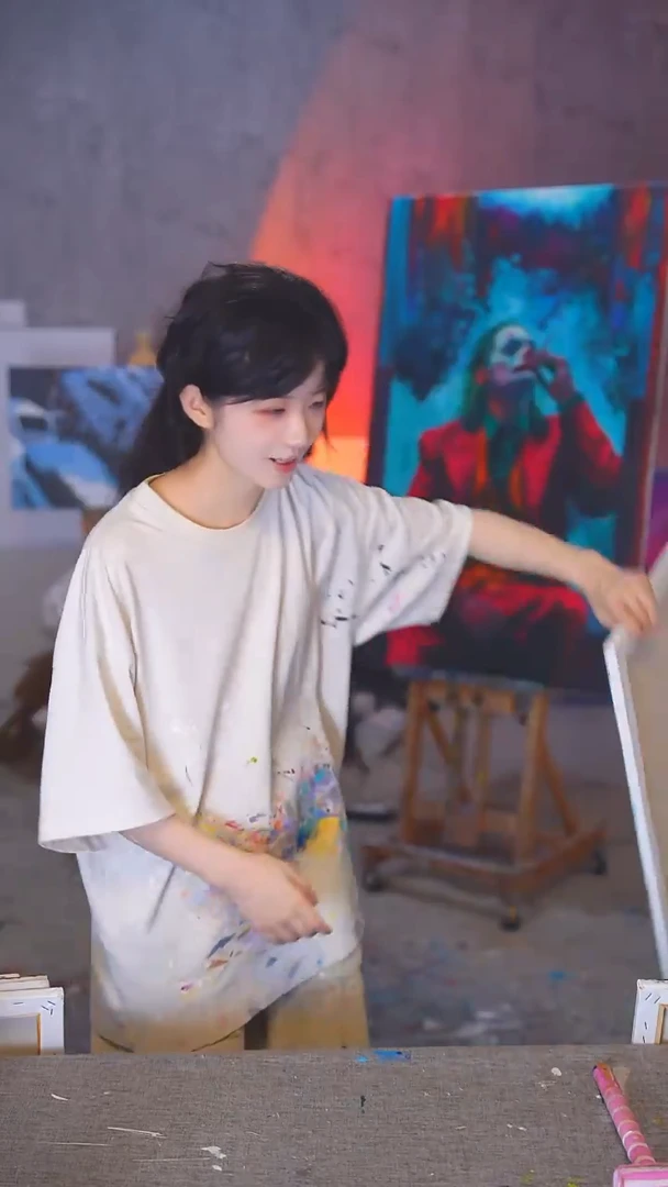 油画你***亮神莉玲华丙烯画纯手绘