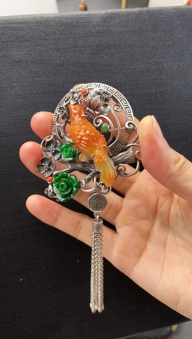 无925银设计师吊坠胸针