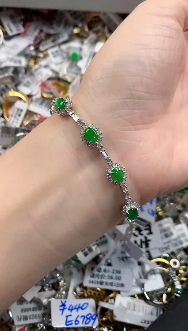 银S925镶嵌戒指翡翠141414---1