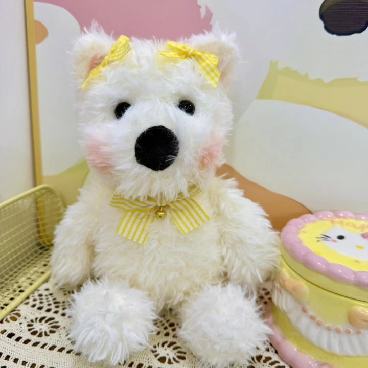 可爱西高地狗狗公仔抱枕毛绒玩具小白狗玩偶男女孩床搭子生日礼物