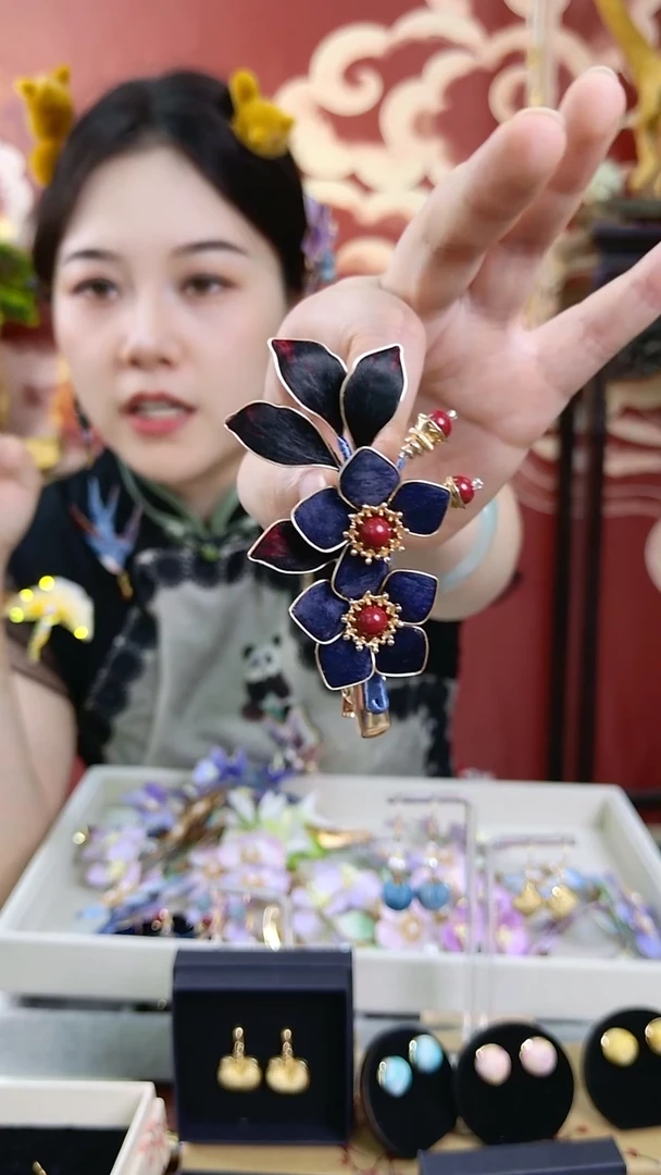 纯铜合金琉璃非遗绒花001