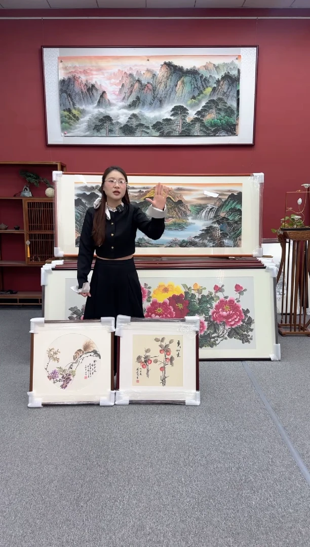 国画手绘 紫藤花 60*60