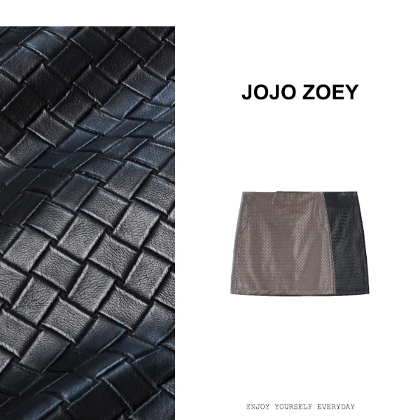 JOJO ZOEY【黛安娜】~新款复古菱格纹皮革复古短裙dq-5811173