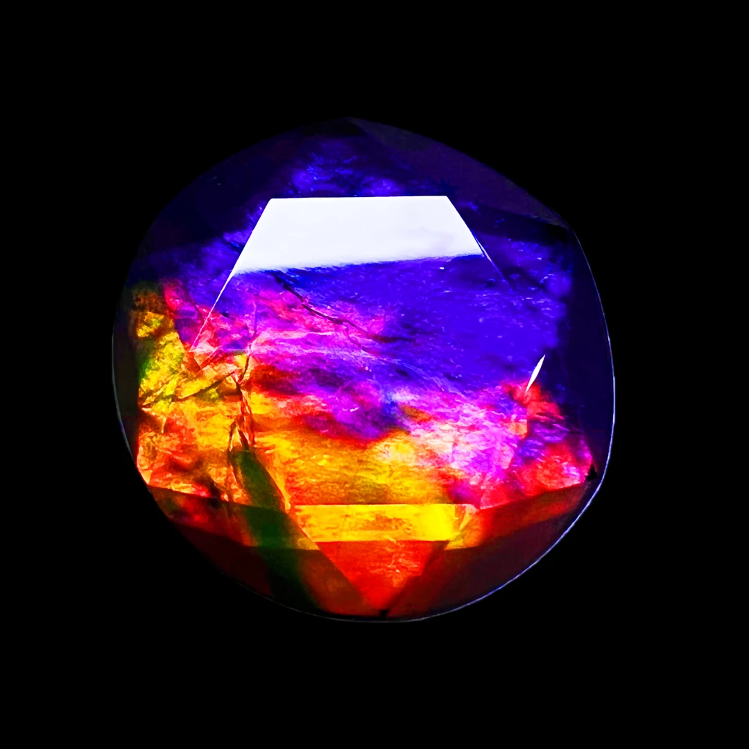 【斑彩-紫微帝星】18mm 裸石 加拿大 N-16 贝壳创意饰品 A22