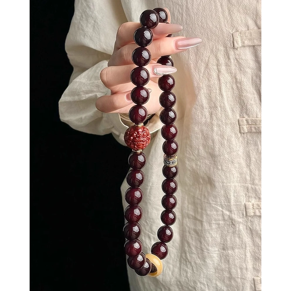 【新款】15mm菩提双圈手串 貔貅雕刻配饰 文玩男女可手持盘玩佛珠